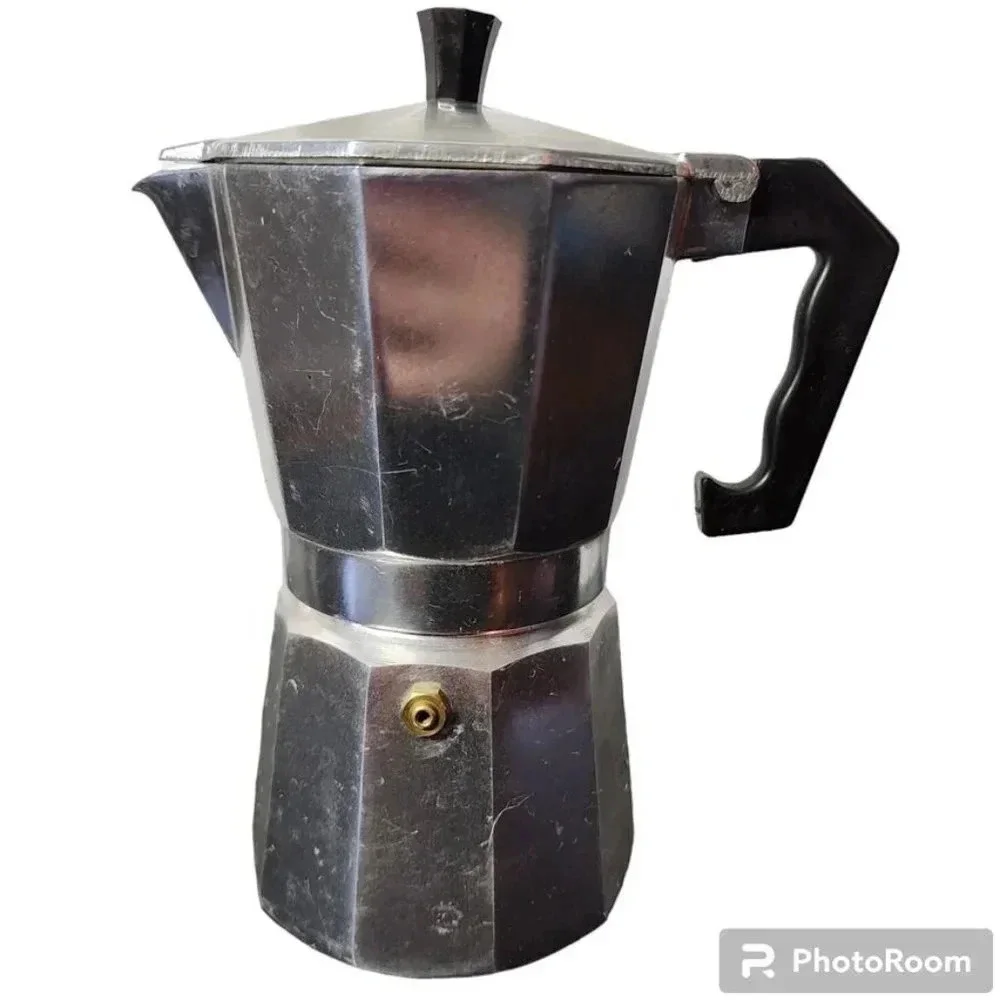 Vintage Classic Aluminum Stovetop Espresso Coffee Maker with all parts 6.5-8